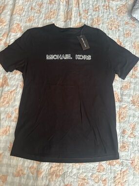 Michael Kors Black Short‑Sleeve Logo Crew Tee